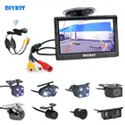 DIYKIT беспроводной 5-дюймовый автомобильный монитор заднего вида, автомобильная парковочная видео + Резервное ночное видение, автомобильная светодиодная камера заднего вида HD, камера заднего вида