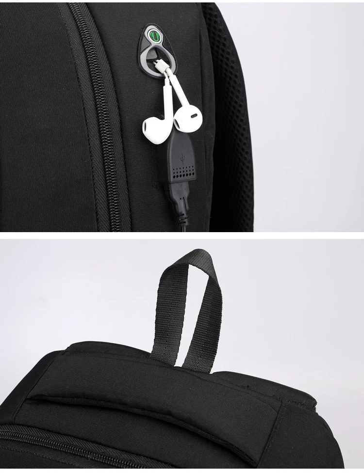 Men Backpack School Bag Waterproof Nylon New Schoolbag Business Laptop Polyester Bag 14 Shoulder Bag 15.6 Inch Computer Packsack