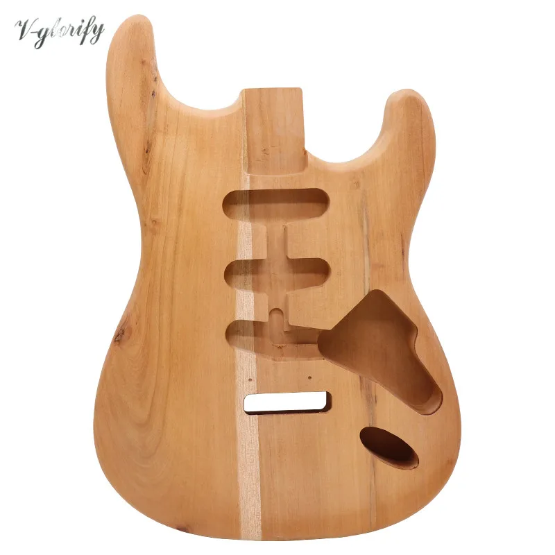 Естественный цвет красное дерево ST электрогитара тела 5 см карманный длина