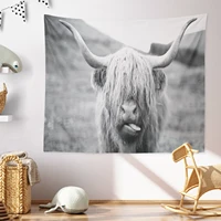 highland cute cow bedroom living room decor wall tapestry farmhouse cow wall art wildlife barn dropshipping wall hanging