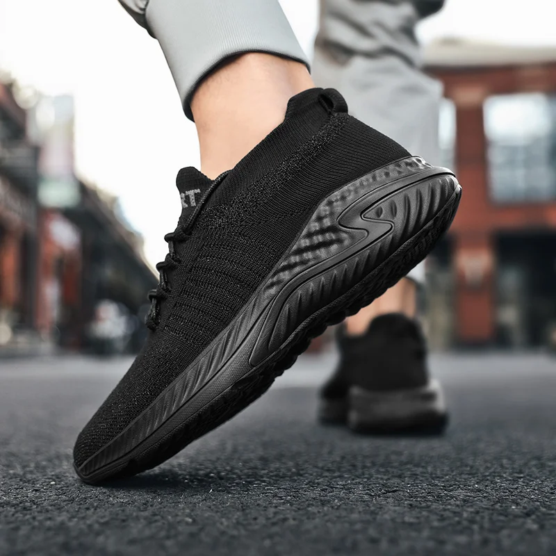 Высокие сетчатые дышащие мужские кроссовки черные армейские зеленые унисекс