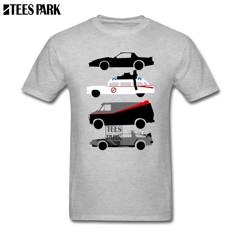 Печать Back To The Future 80s автомобилей Симпатичные футболки для взрослых круглый вырез горловины футболки с коротким рукавом низкая цена Молодежные очень Забавные футболки - Цвет: Серый