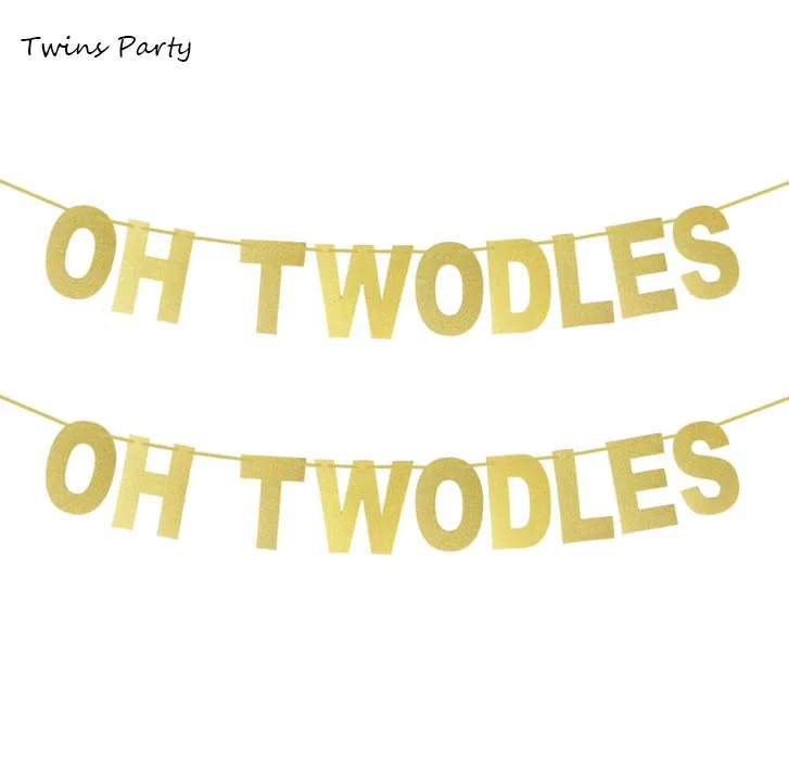 Двойная Вечеринка OH TWODLES баннер с надписью золотистая фотография Baby Shower для
