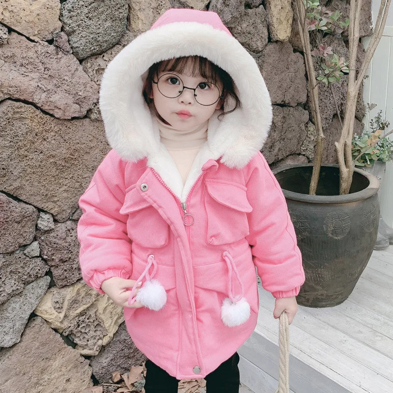 Милые детские куртки для девочек 2 7 лет зимнее пальто верхняя одежда маленьких