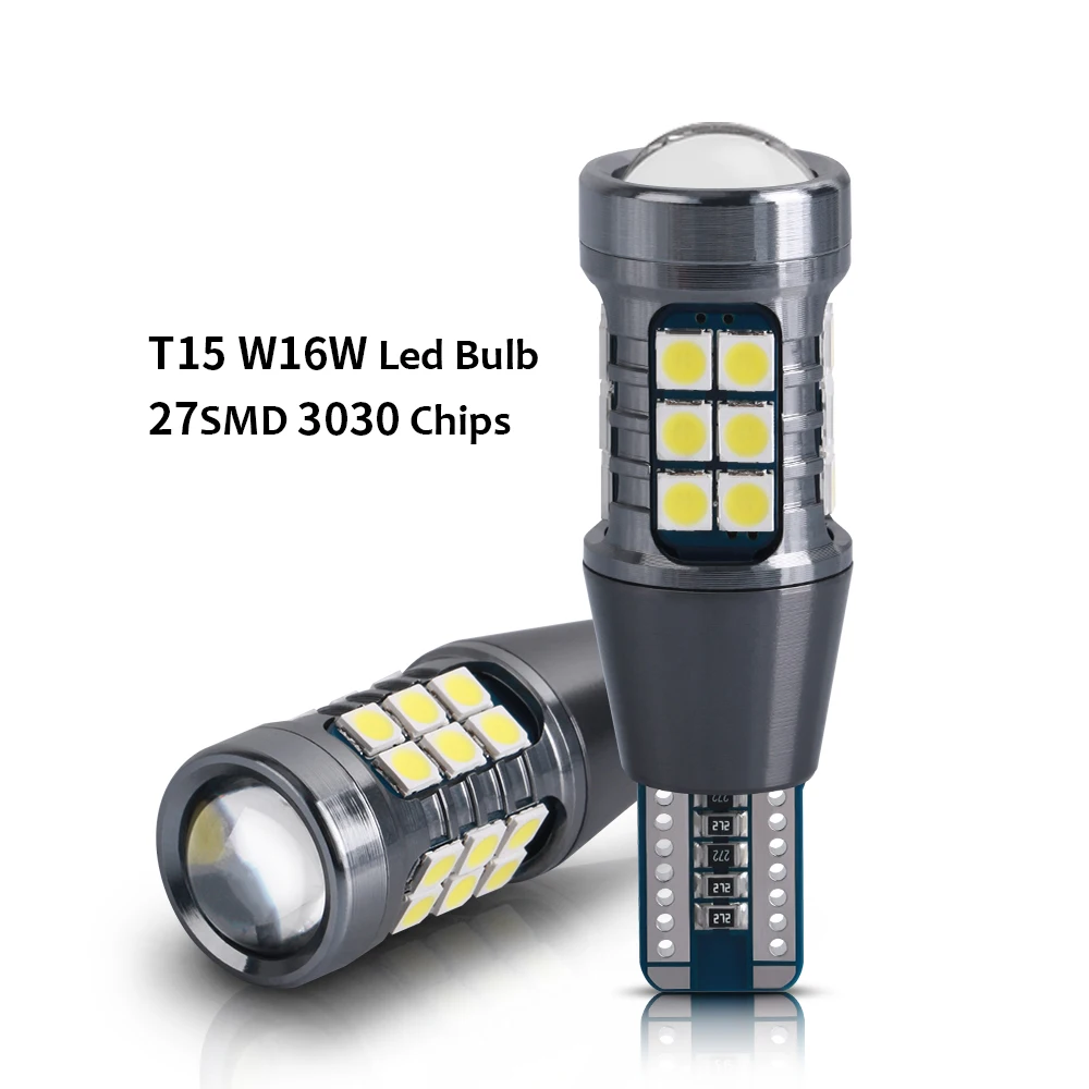 

2Pcs New Car T15 Super Bright Lamps Canbus No Error Motorcycle Auto LED Signal Bulbs W16W Backup Reverse Lights White 12V Diode