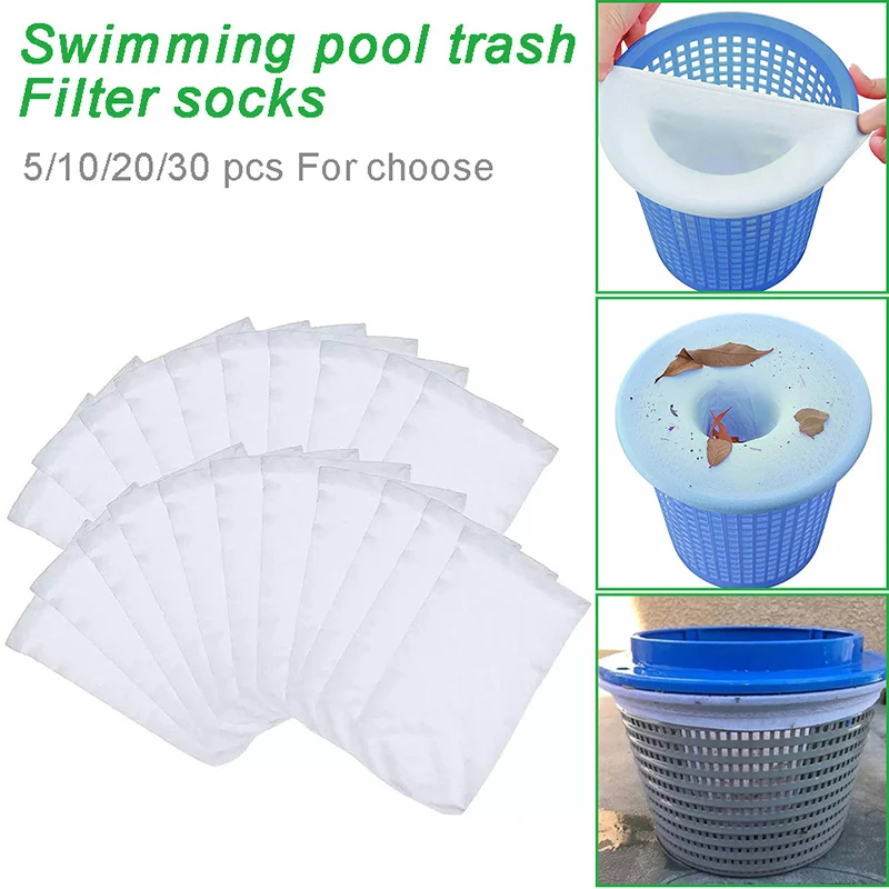 

5/10/20/30pcs Filter Storage Pool Skimmer Socks Swimming Pool Filter Socks for Baskets Pool Supplies J8