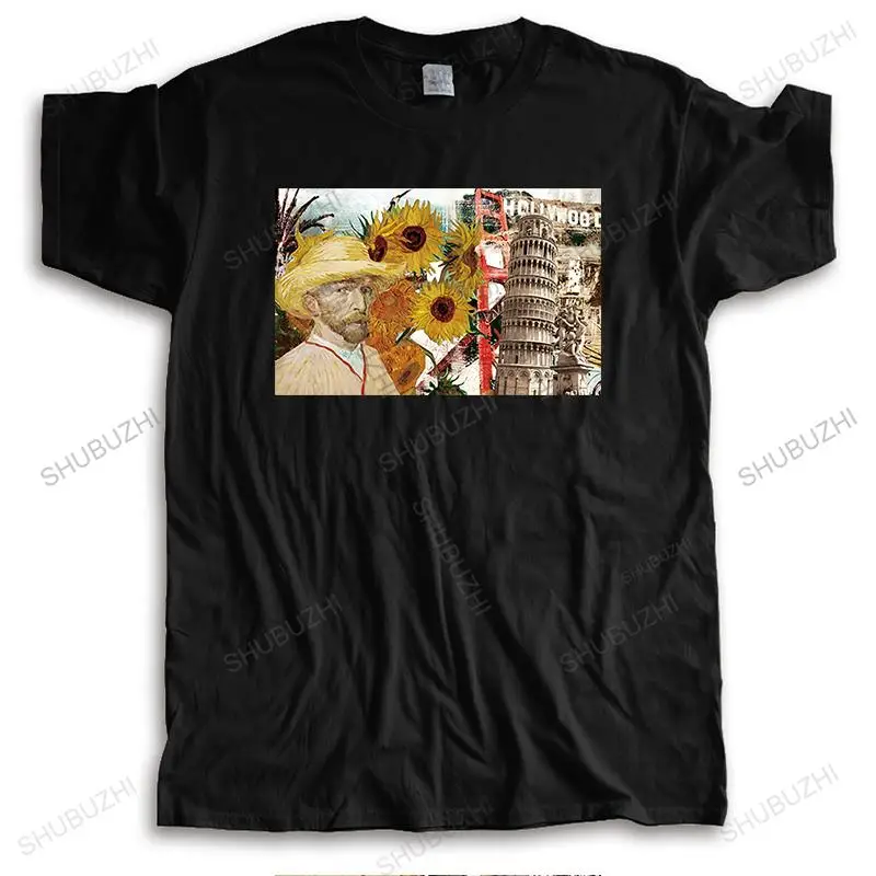 

Много летних модных брендовых черных футболок с коротким рукавом Ван Гога, мужские высококачественные футболки с принтом, Прямая поставка