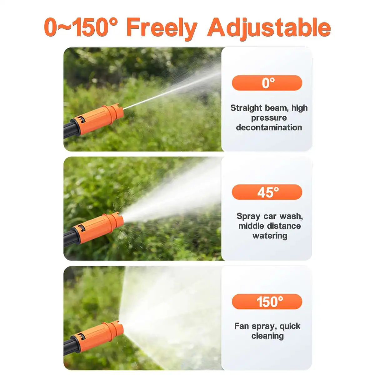 Купить Электрический пистолет высокого давления с насадкой 0-150 °, 20000 мАч, 30 бар, прокладка для стиральной машины