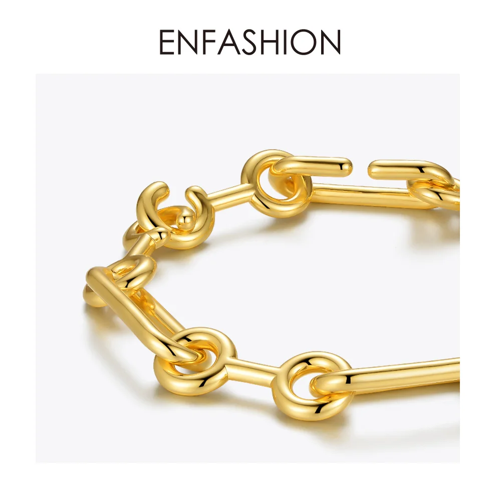 Браслеты цепочки ENFASHION B202154 для женщин и мужчин простые ювелирные украшения
