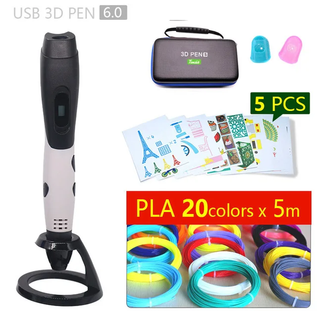 White pen 100m PLA 3d Ручка 3d ручки, 1,75 мм ABS/PLA нити, 3 d Ручка 3d модель, креативная 3d Ручка для печати, подарок на год, подарки на Рождество, подарки на день рождения - Цвет: White pen 100m PLA