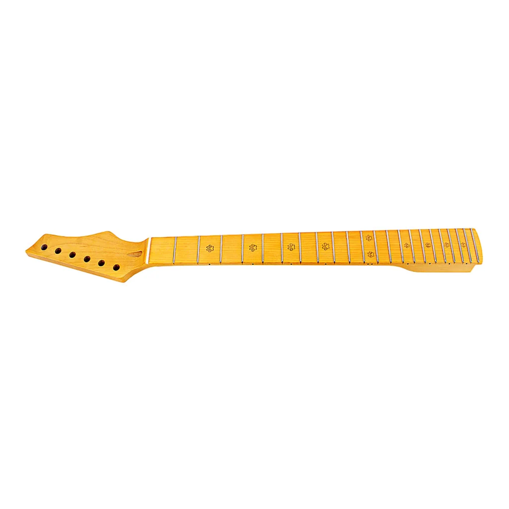

1pc Unifinished Electric Guitar Neck Maple 22 Fret Bolt On Footprints Dots