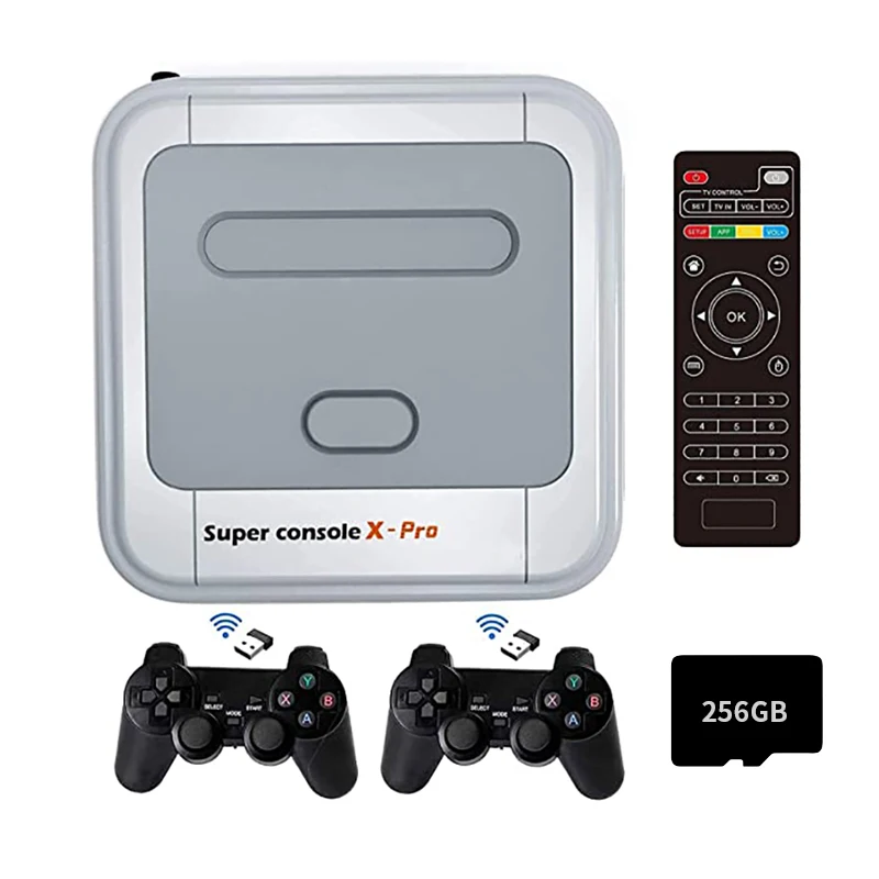 

KinHank Super Console X Pro WiFi Mini TV Box Kid Retro Video Game Console For PSP/N64/DC/PS1 50+ Emulators Built-in 50000 Games