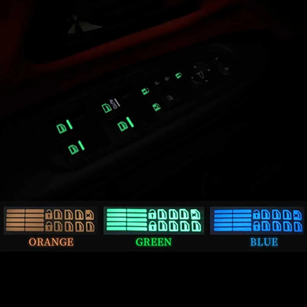 

Car Door Window Lift Button Sticker Control Switch Fluorescent Sticker Car Windo Stickers Decals Fluorescent Sticker Button Knob