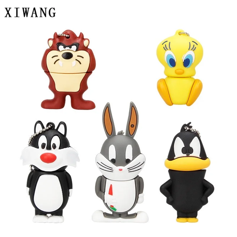 Мультфильм Кот/утка/Лев/Кролик/ворона животных серии флеш-диск usb 2,0 128 ГБ 8 ГБ 16 ГБ флеш-накопитель 32 Гб 64 Гб Флешка usb карта памяти