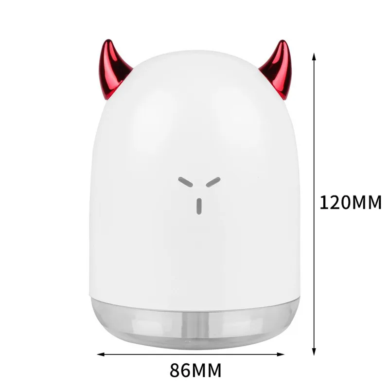 White Devil SEAAN, 220 мл, мини-ладан, милый Ночной светильник, USB, туман, настольный, бесшумный, милый, дьявол, увлажнитель воздуха для дома, автомобиля - Цвет: White Devil