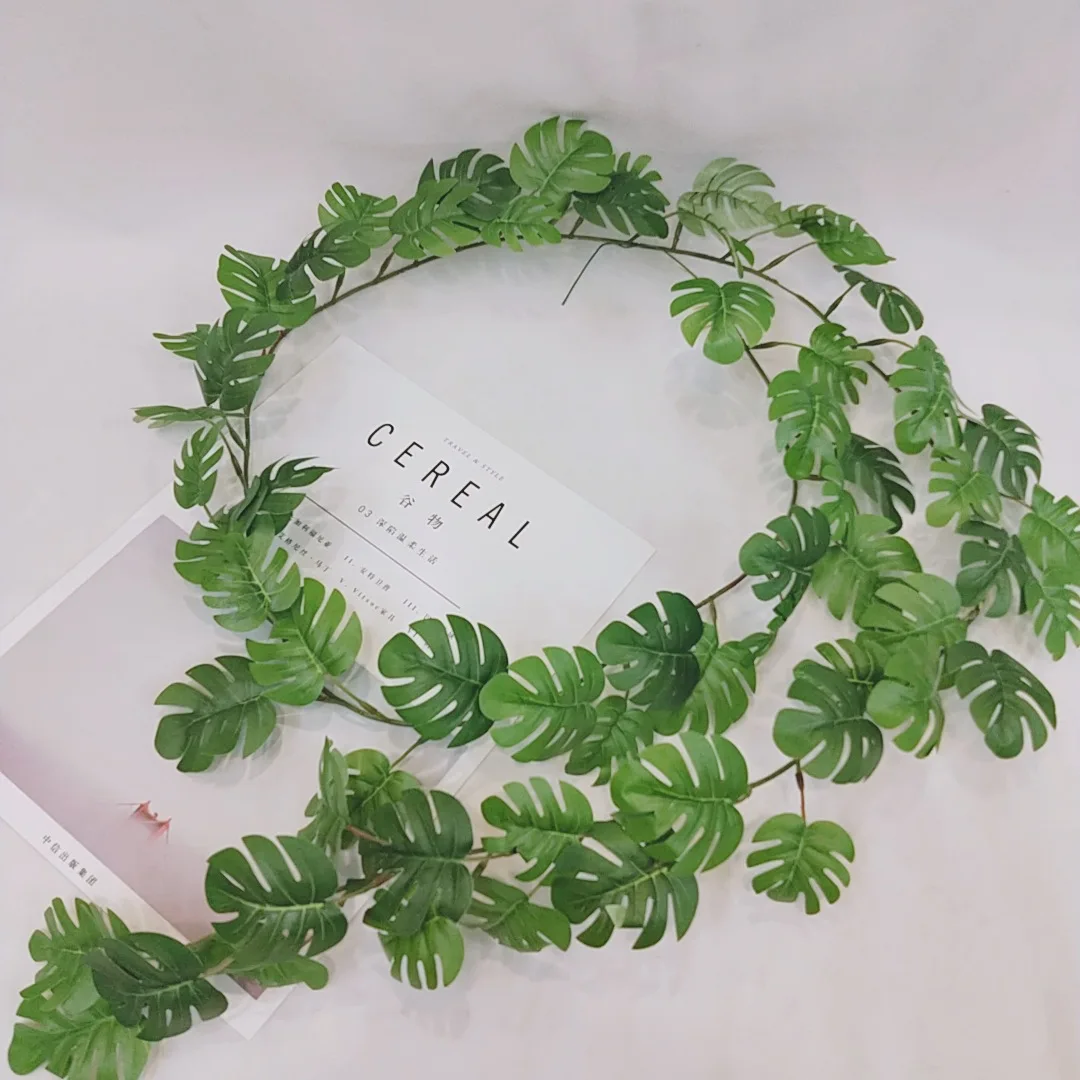 Искусственные растения 175 см зеленая черепаха Листья лозы для домашнего