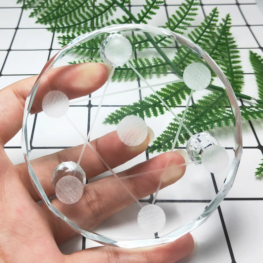 

K9 Crystal подставка Подиум базовый шар семь звезд массив фэн-шуй элементы семь энергия чакры медитация Рейки Исцеление