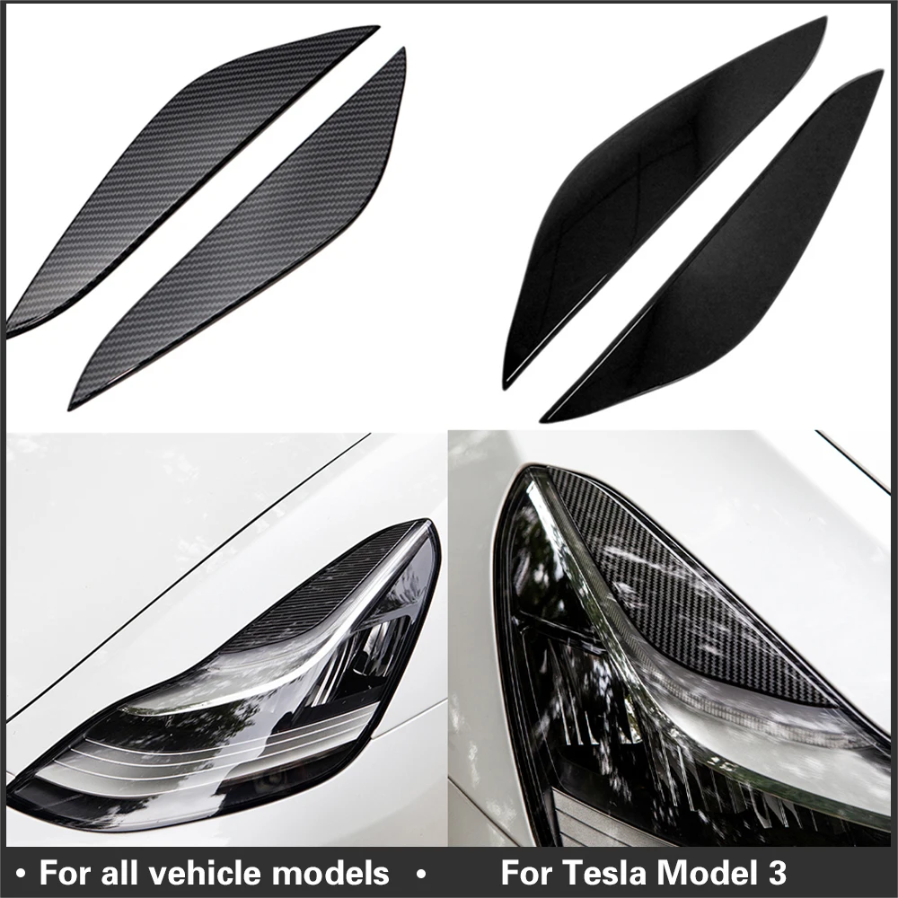 

Декоративная лента для бровей tesla model3, 2 шт./компл. 2017-2020, для автомобисветильник, образец бровей, 3