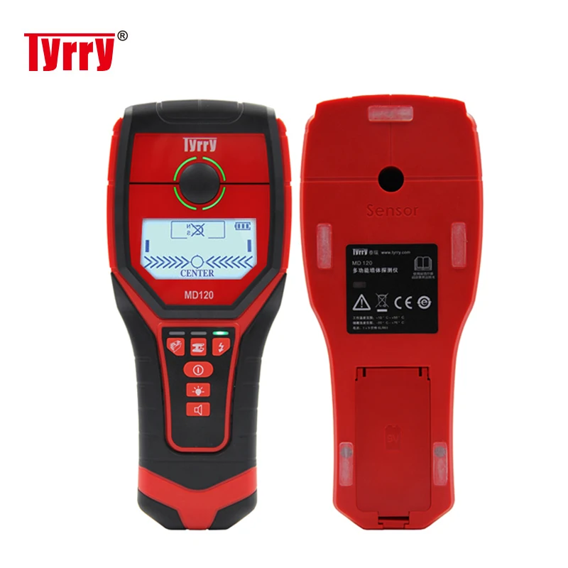 TYRRY MD120 металлоискатель найти металл, дерево, штифты AC напряжение живого провода обнаружения стены сканер электрическая коробка искателя стены детектор