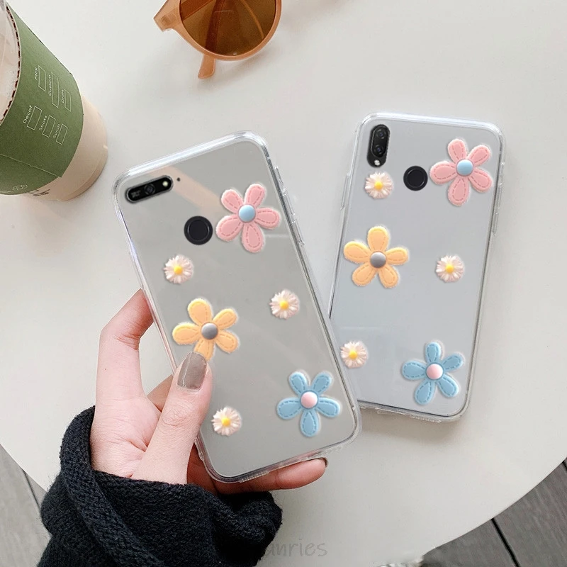 Ультратонкий Прозрачный чехол с 3d рисунком для huawei y9 y7 y6 y5 y3 prime ii lite 2019 2018 2017