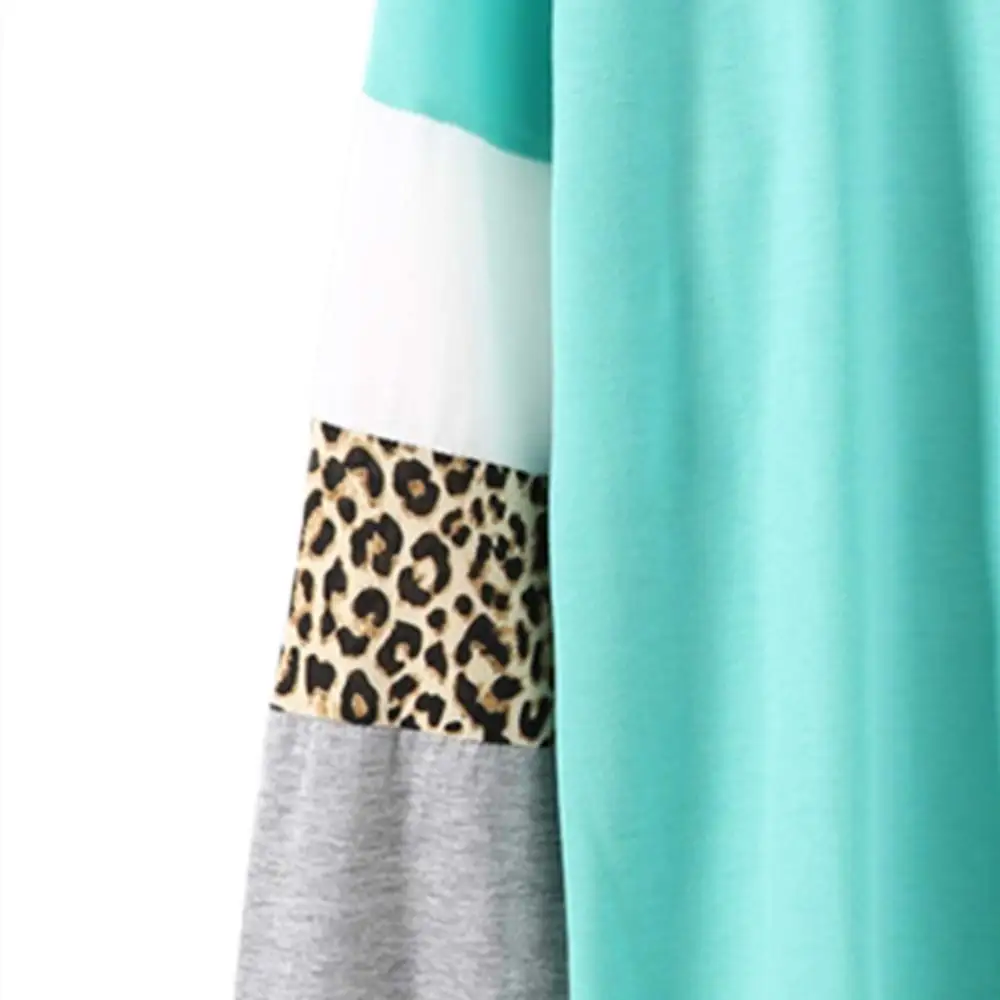 2020 модная женская Повседневная Весенняя футболка с длинным рукавом леопардовая