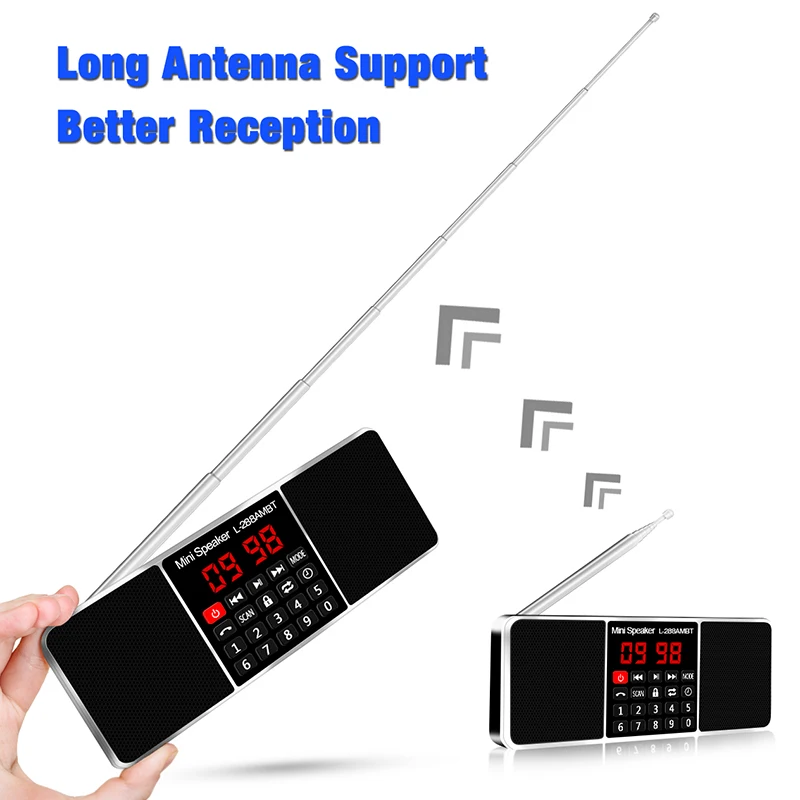 Цифровое портативное радио AM FM Bluetooth Колонка стерео MP3-плеер TF/SD карта