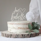 Персонализированный Топпер для свадебного торта с сердцем и именами, Топпер для свадебного торта с сердцем, золотистый Топпер для свадебного торта на заказ