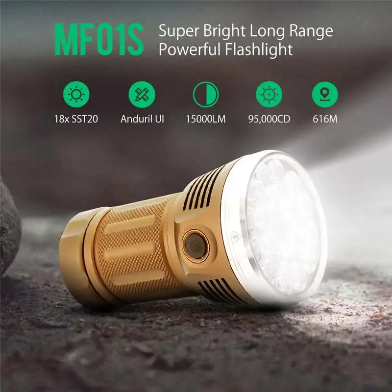 Фонарик Astrolux MF01S 18x SST20 15000LM 616 м детектор Anduril UI 18650 яркий поисковый фонарик с