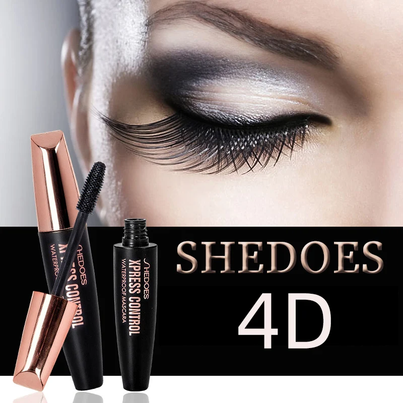 Тушь для ресниц 4D шелковая водостойкая наращивания черная густая удлиняющая