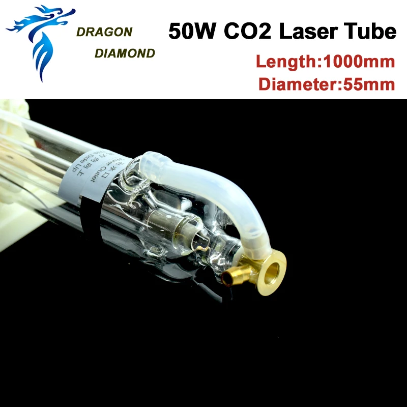 DRAGON DIAMOND 50 Вт-55 Вт Co2 лазерная трубка длиной 1000 мм диаметр 50 мм для CO2 лазерной гравировки и резки