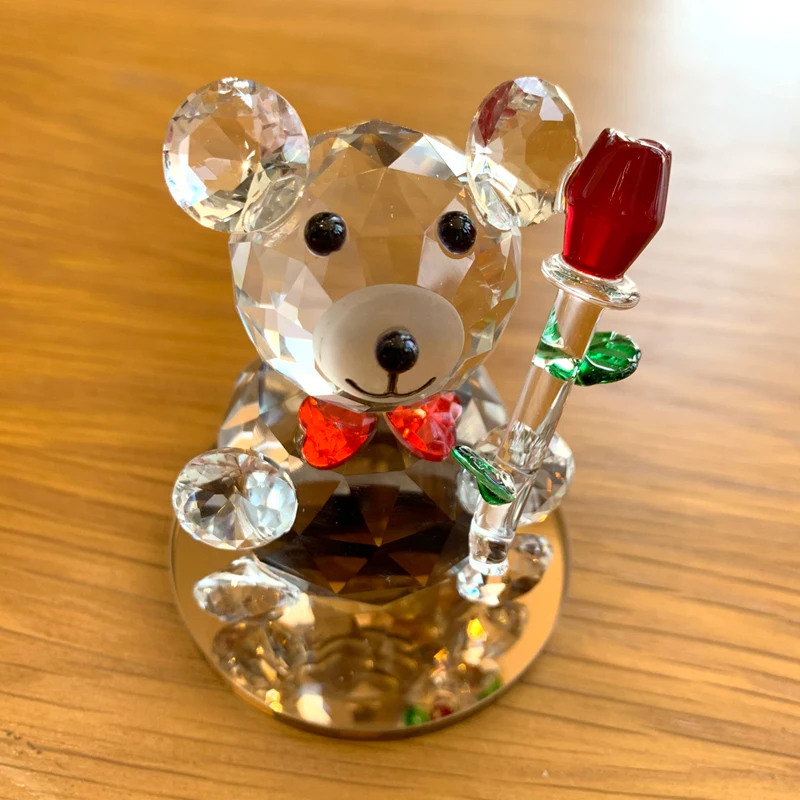 Милая Роза статуэтка животных стеклянная миниатюрная пресс папье украшение для