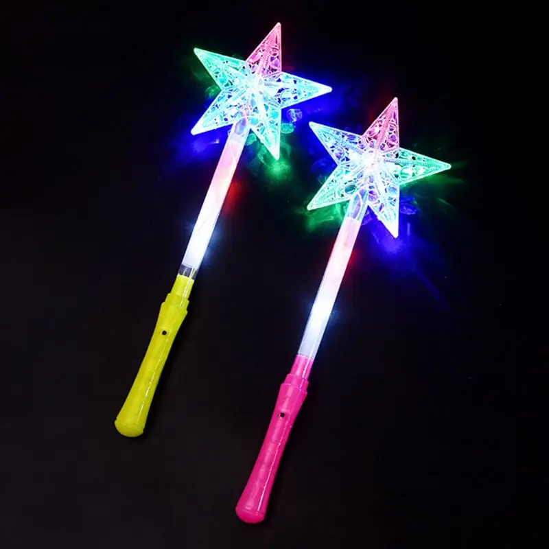 

Flashing Lights up Glow Sticks Party Xmas Star Snowflake Flashing Sticks