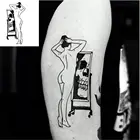 Искусственная кожа, искусственная кожа, роза, панда, змея, красота, тату для детей, женское черное геометрическое искусство