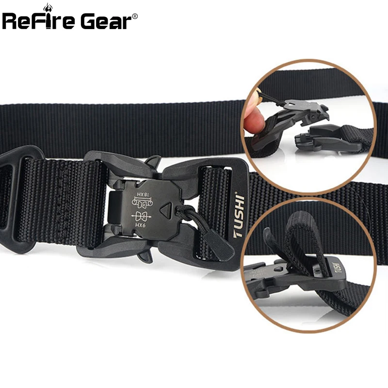 ReFire gear нейлоновые пояса для мужчин Магнитный военно-тактический страйкбол ремень армейский боевой сверхмощный быстрый выпуск Молл системы поясницы