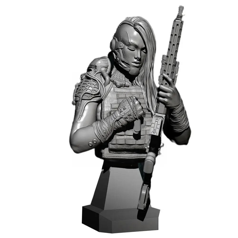 

55mm ZBBOY Supervised Future Rebel Bust Resin Figure Soldier Model Female White T9J6