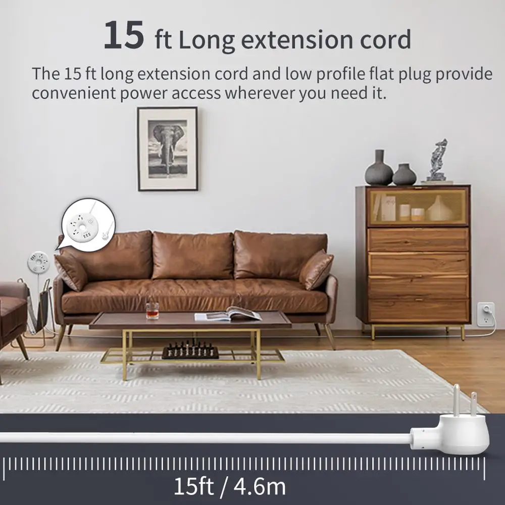 NTON POWER USB лента питания с 15 футовым удлиненным удлинителем 3 выхода Настольная