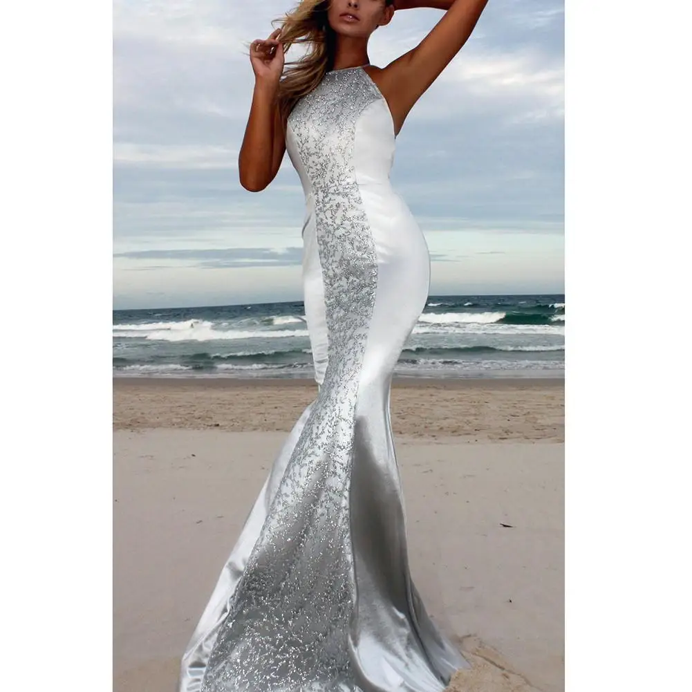 Европа и Америка Висячие шеи росы рюкзак бедра платье Сексуальные Вечерние