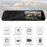 dashcam touch screen 1080p car dvr auto camera streaming media dash cam dual lens night vision rearview mirror driving camera