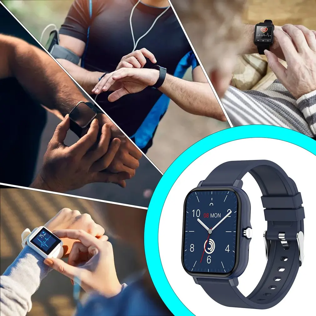 

H20 Wireless Smartwatch Sport Fitness Call Bracelet Heart Rate Full Touch Square Bracelet Clock For Men Women