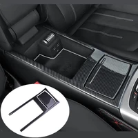 carbon fiber styling water cup panel cover sticker trim for audi a6 c7 a7 interior console armrest storage box decoration frame
