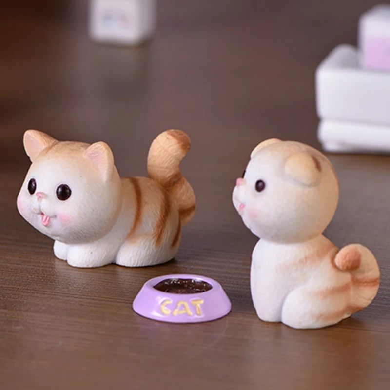 

Cute Fish Cat Bowl Plate Micro Landscape Figurine Ornaments Resin Craft Miniature Fairy Garden Decoration Accessories