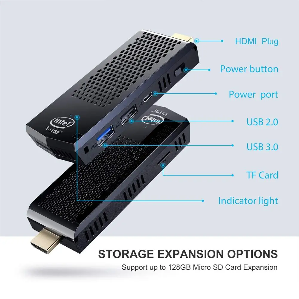 Мини ПК Windows 10 T6 pro intel Z8350 4K 1 44 GHz 2G 32G 4GB 64GB dual wifi bluetooth 4 0 USB3.0 pocket PC stick WIFI