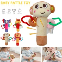 newborn baby toy baby rattle cute baby toys cartoon animal hand bell rattle soft toddler plush early educational toy 0 12 months
