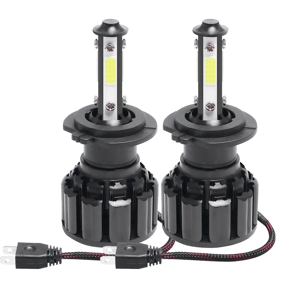 

2PCS New 4 Sides COB LED 6500K H11 H4 H7 H8 9005 9006 Car LED Headlight Bulbs Auto Led HB3 HB4 Headlamps 12V Turbo Fog Lights