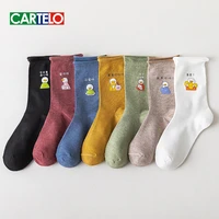 cartelo new solid color cartoon pattern women socks fashion cute sport breathable cotton stockings %d0%bd%d0%be%d1%81%d0%ba%d0%b8 %d0%b6%d0%b5%d0%bd%d1%81%d0%ba%d0%b8%d0%b5 meias femininas