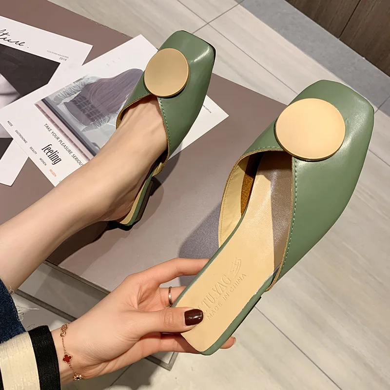 2020 однотонная стильная Дамская обувь на высоком каблуке без задника с открытыми