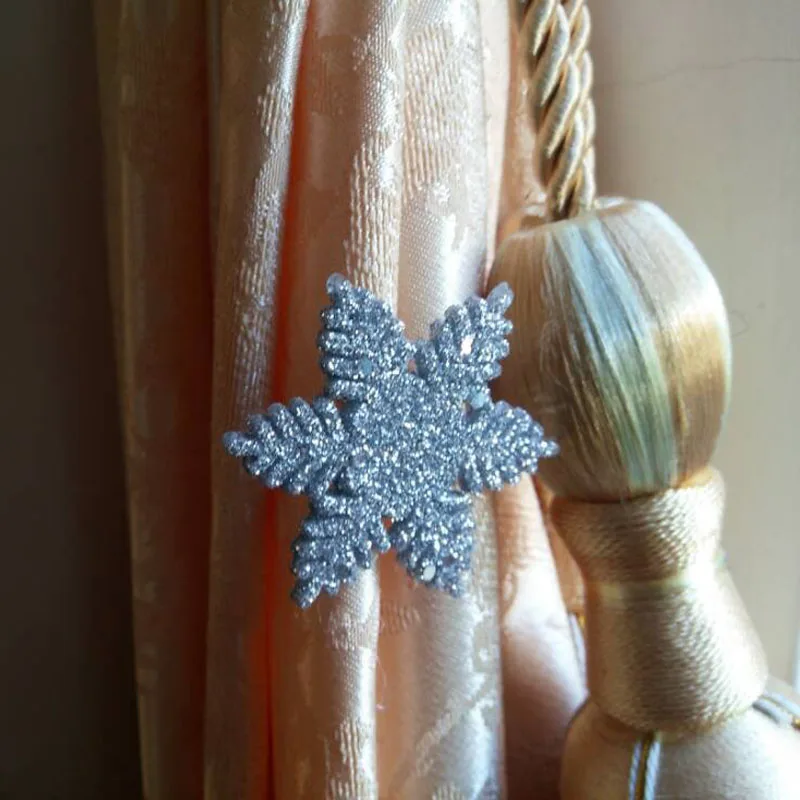 20 шт. 5 см серебряные блестящие пластиковые подвески в виде снежинок для