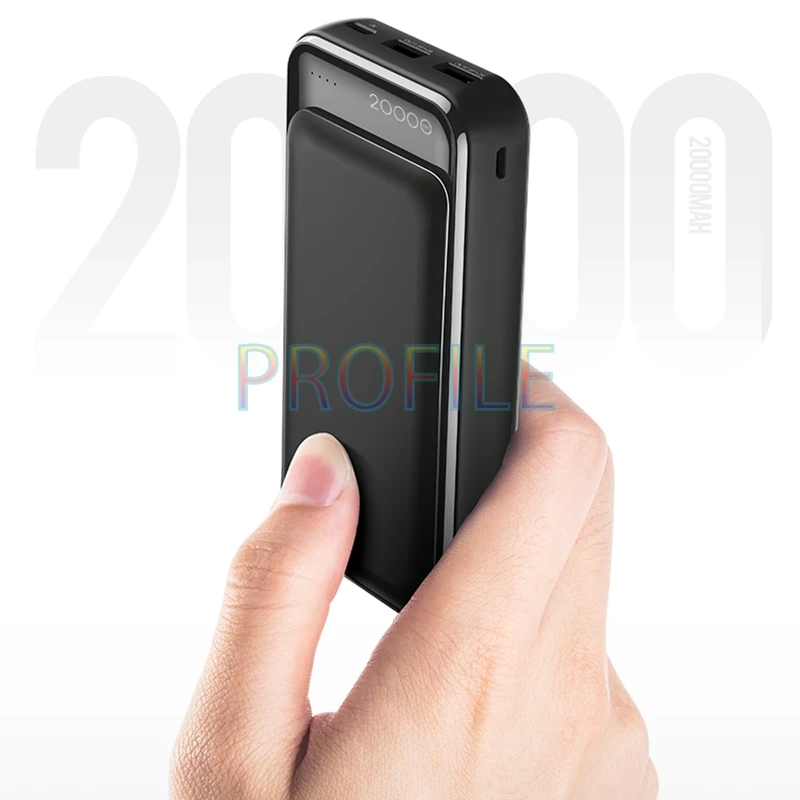ROCK портативное зарядное устройство 20000 мА для мобильного телефона двойное