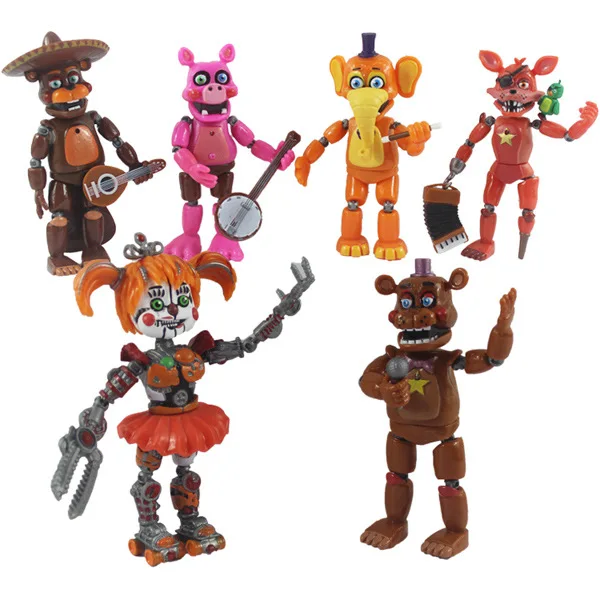 6 шт./компл. Fnaf фигурки Бонни Фокси медведя фазбер пять ночей у экшн игрушечная