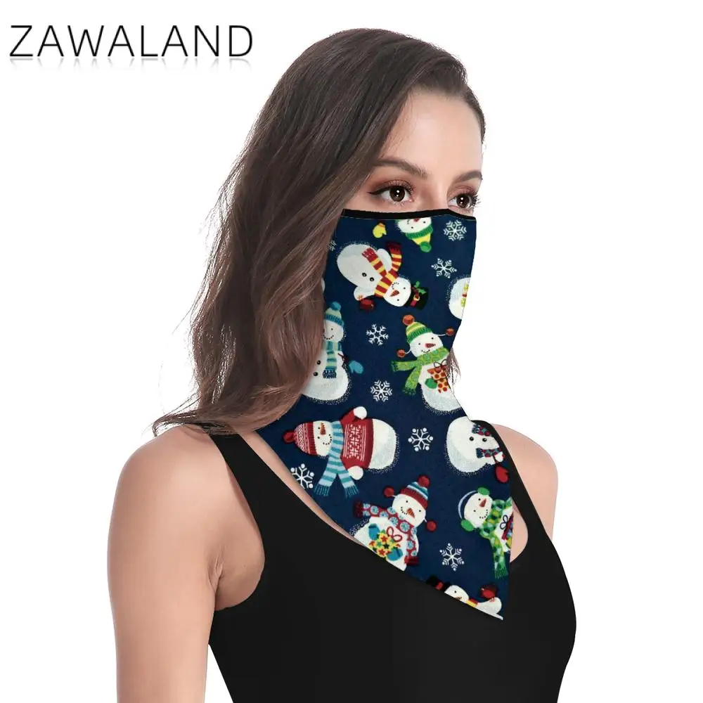 

Zawaland Christmas Bandana Fashion Multifunction Windproof Triangular Mouth Scarves Outdoor Unisex Xmas Party Neck Cover